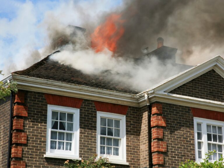 An image of a burning house . Fire Damage Services in Cleveland Missouri